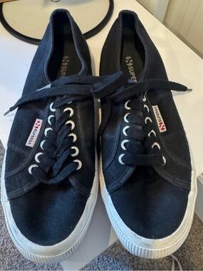 Superga Black Canvas Low-Top Sneakers